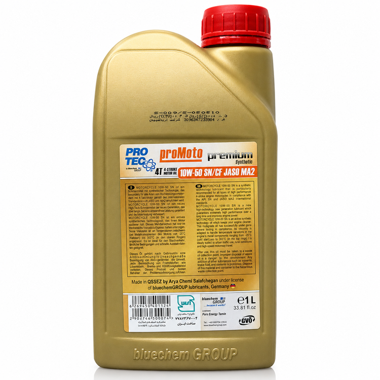 روغن موتورسیکلت پروتک PROTEC 10W50 SN یک لیتری